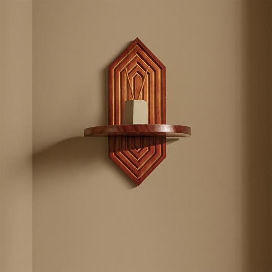 Solid Wood Wall Shelf, Thickened Storage Shelf for Small Plants, Decorative Aromatherapy Holder Shelf for Home Decor