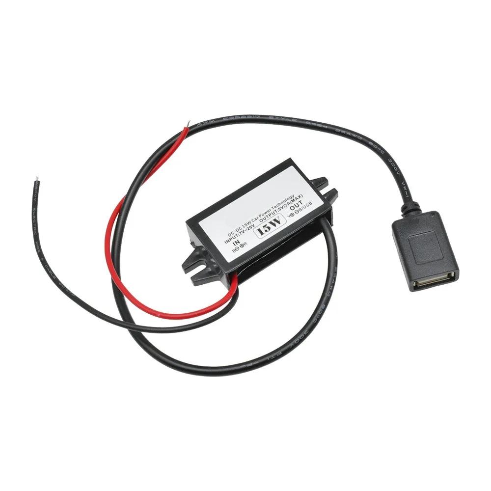 12V 24V auf 5V 3A 15W Kfz-Netzteil DC-DC Step-Down Modul Netzadapter USB-A Buchse/Typ-C/doppelter USB/offene Drahtklemme