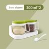 Green Lid Round Glass Seasoning Bottle Set