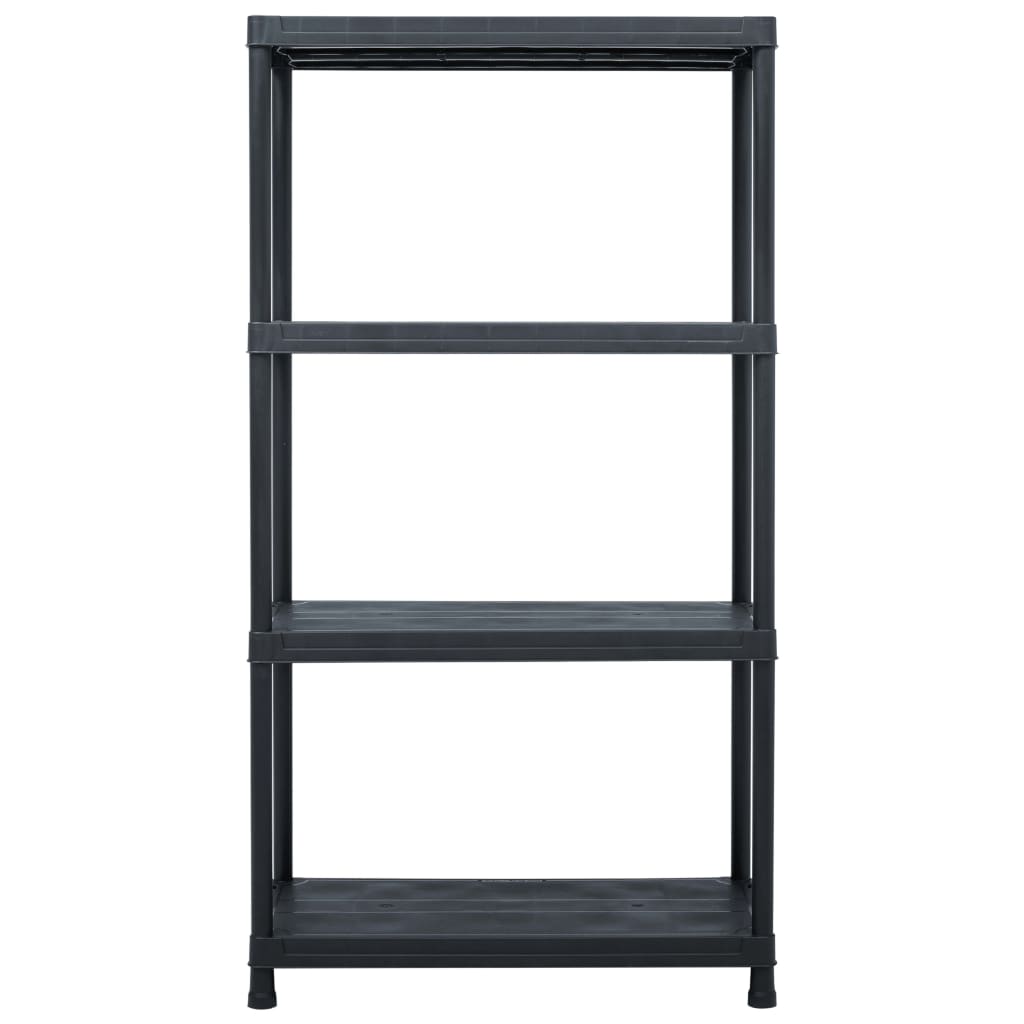 Vidaxl Warehouse Shelving, 5 Pcs, Black, 60X30X138 Cm, Plastic