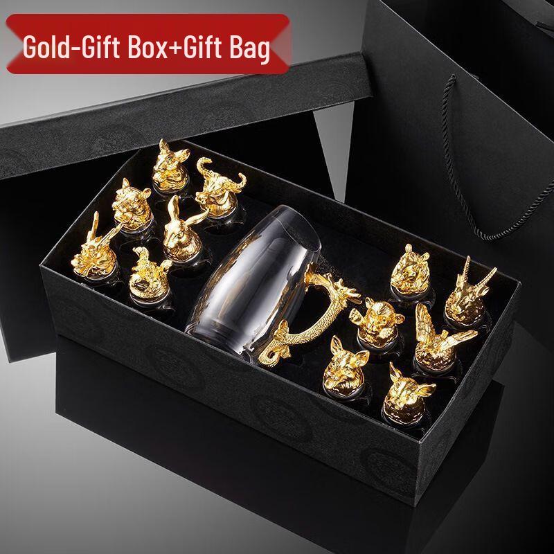 Китайский Зодиак Qiuqiao Двухслойный Стеклянный Набор для Байцзю с Дозатором