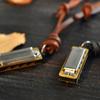 Jewelry Retro Personalized Necklace Leather Harmonica Pendant
