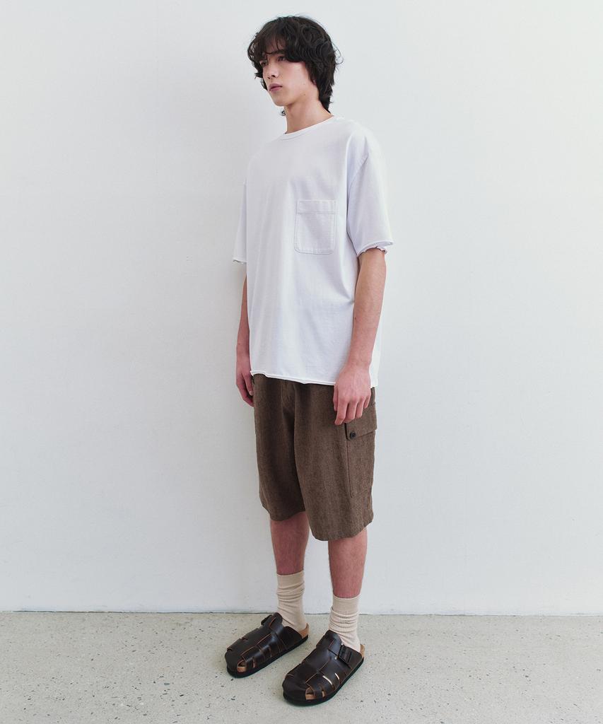 INSILENCE Oversized Cutoff Pocket T-Shirt White
