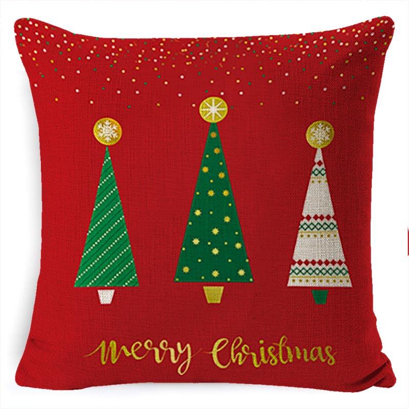 Federa Cuscino di Natale Fiocco di Neve Alce Albero di Natale Stampa Federa Cuscino Stile Nordico