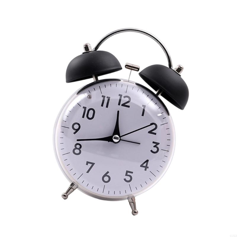 62KD Analog Alarm Clock Double Alarms Quiet Operating Large with Night Light
