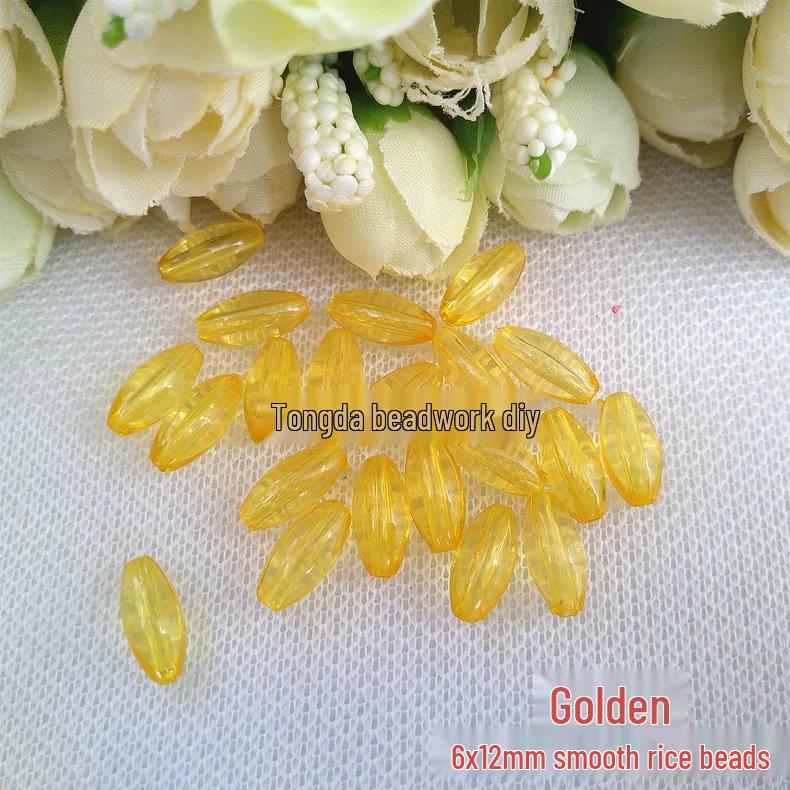 DIY Acrylic Transparent Glossy Rice Beads for Jewelry & Curtain Making