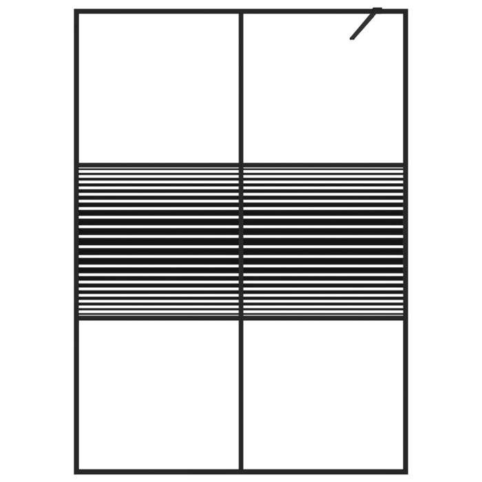 VidaXL Shower Wall Screen Partition Shower Cabin Bathroom Interior Splash Resistance Black 140x195 Cm 152149