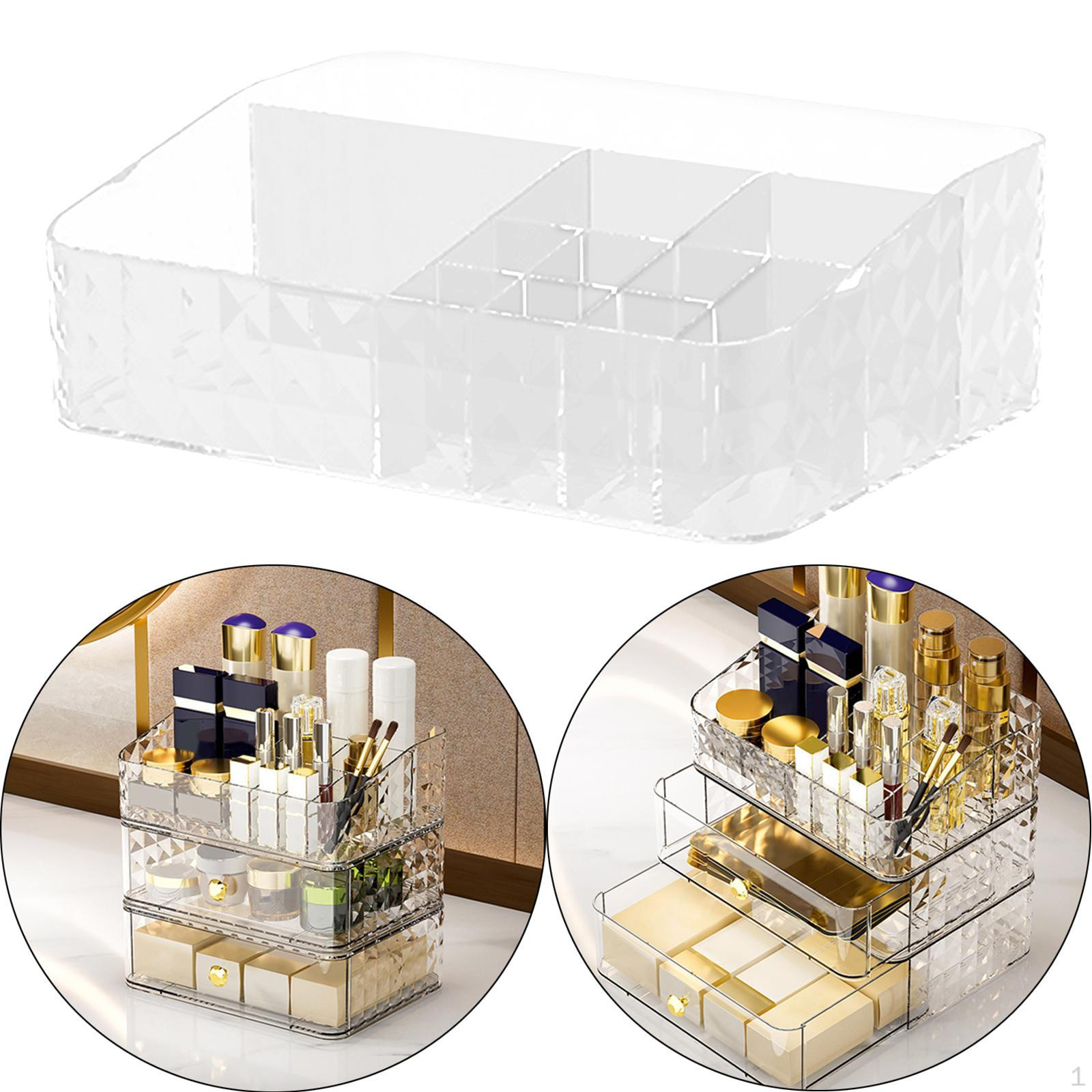 Bathroom Storage Box Cosmetic Case Durable Desktop Simple Decorative Makeup Holders Vanity Table White Compartment