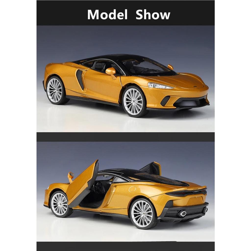 WELLY 1/24 McLaren GT Alloy Sports Car Model Diecasts Metal Racing Super Vehicles Car Model High Simulation Collection Kids Gift