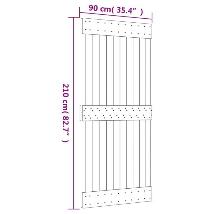 VidaXL Porte coulissante et kit de quincaillerie 90x210 cm pin massif, porte intérieure, porte de grange intérieure 3203202
