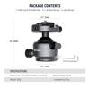 NEEWER GM41 Ball Low Center of Gravity Ball Tripod Rotation Includes 40mm Metal Panoramic Camera Mount Adapter QR Compatible with Peak Design Capture