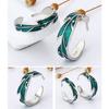 2x Green Plantain Open Rings for Women Men Gifts Vintage Leaves Finger Ring