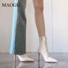 Women's White Pointed Toe Stiletto Ankle Boots Slim High Heel Short Boots Comfortable Fashion Elegant Ladies Botines Botas Mujer