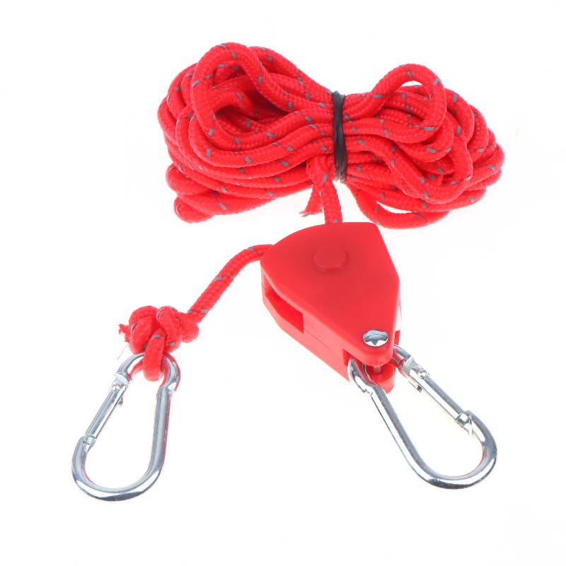20M Extra Long Reflective Windproof Camping Rope with Adjuster Carabiner for Multi Tent Camping Sites