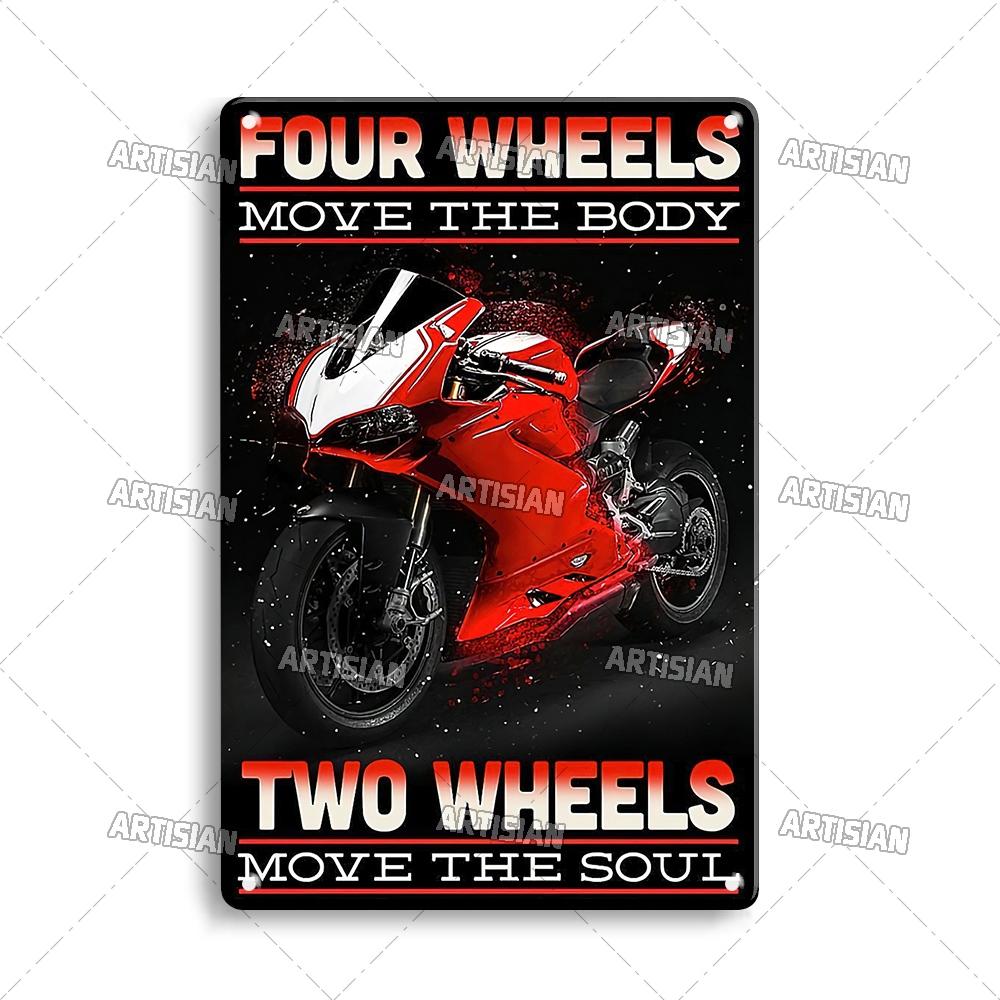 Artisian Riding Metal Plate Motorcycle Tin Sign Motorbike Decorative Poster Wall Decor Garage Bar Pub Club Hotel Cafe Kitchen