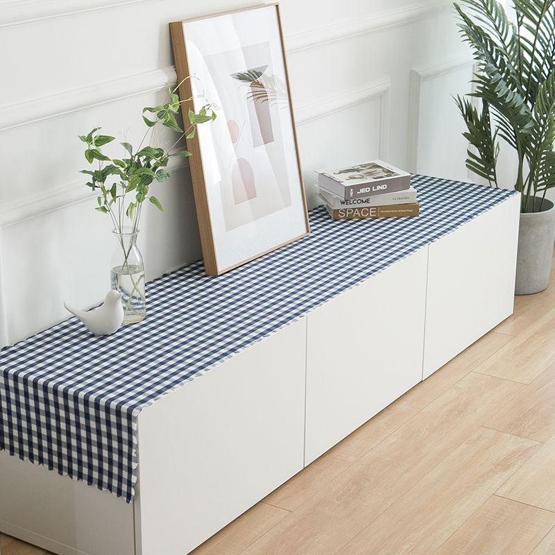 

Скатерть-дорожка в клетку гингем, для ТВ-тумбы и чайного столика, для обеденного стола, из хлопково-льняных тканей, красная клетка, прямоугольная, свежая, современная, скандинавская Dark blue Mini Gingham 30*140cm