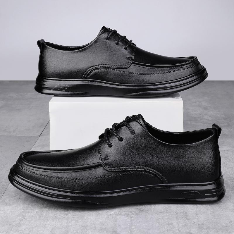 Äkta Läder Herr Business Skor Formella Bröllopskläder Oxford Skor för Män Mode Kontor Promenadsko Manlig Gentleman Skodon
