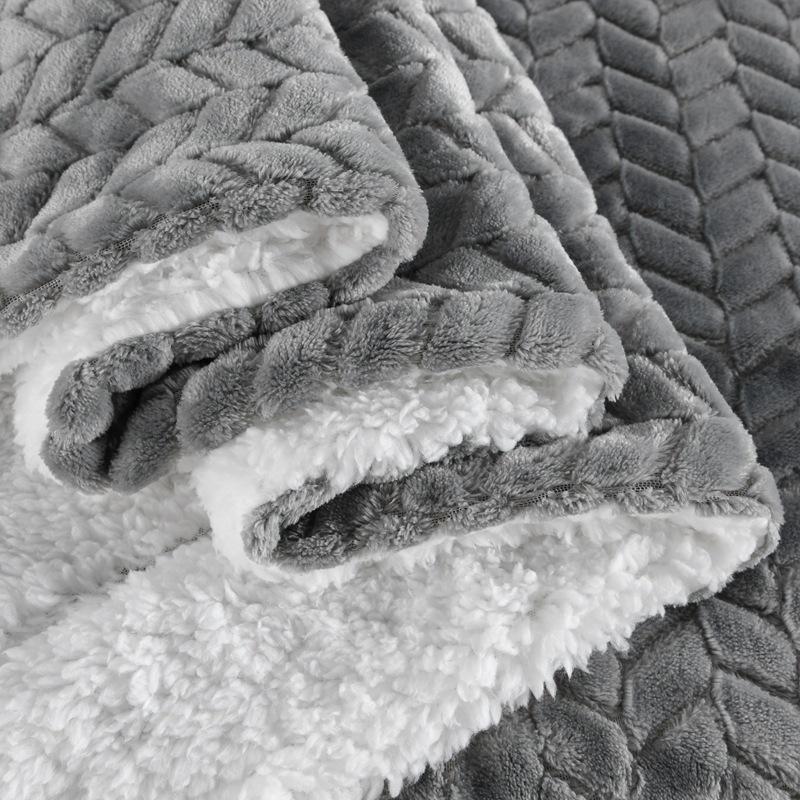 InStuff Double-Layer Lambskin Jacquard Velvet Flannel Blanket - Warm, Thick, Net Celebrity Blanket