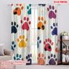2pcs,2D Plane Printing Creative Curtains Colorful Paw Prints Versatile Polyester Fabric (without Rod) Home Decor Ldeal for