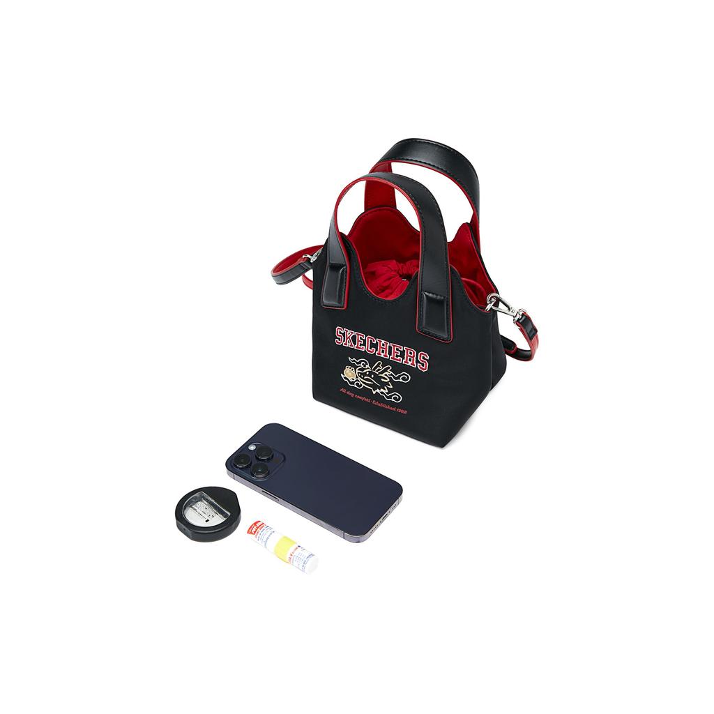 New Skechers Fabric Handbag, Shoulder Bag, Crossbody Bag Unisex Carbon Black L124U038-0018