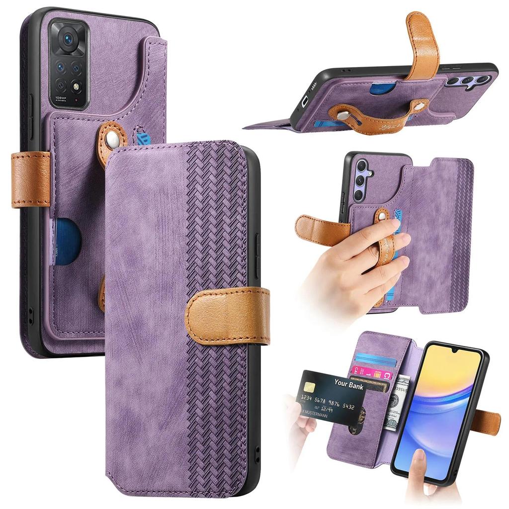 Wristband Cards Solt Wallet Leather Flip Case For Xiaomi Redmi Note 13 Pro Plus 13T 13C 12 11 POCO X6 14T Bag Pocket Book Cover