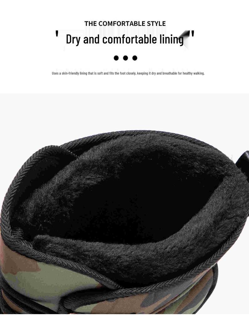 Men's High-Top Cotton Snow Boots – New Winter Style, Plus Velvet, Waterproof, Non-Slip, Slip-On.