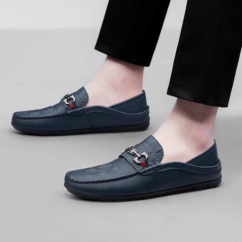 Fashion Embossing Pattern Male Business Shoes Genuine LeatherLoafers Men Shoes for Wedding All-match Male Comfortable Casual Men Shoes