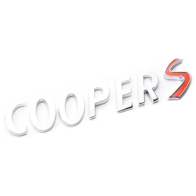 For Mini S Logo Rear Trunk Letters Emblem Badge Car Sticker Decals for Cooper S R50 R52 R53 R56 R60 Car Accessories
