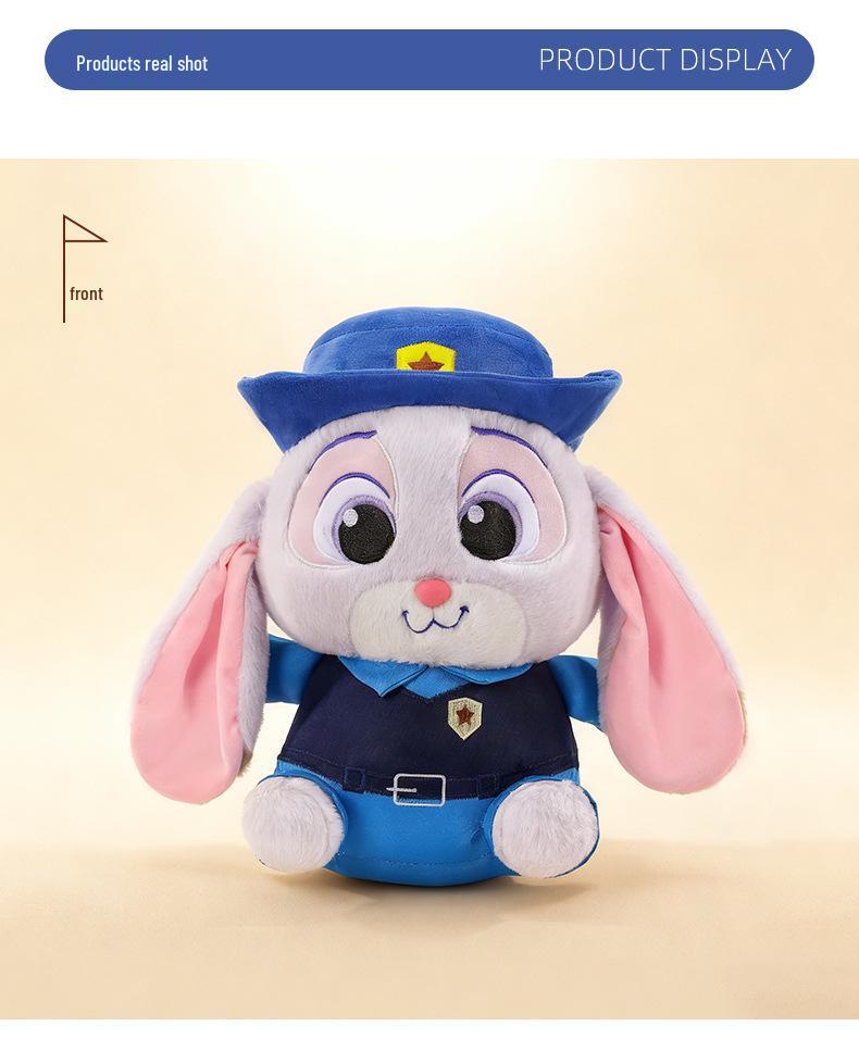 Zootopia Judy and Nick Plush Toy Set - Chubby Fox and Leopard Police Officer Dolls