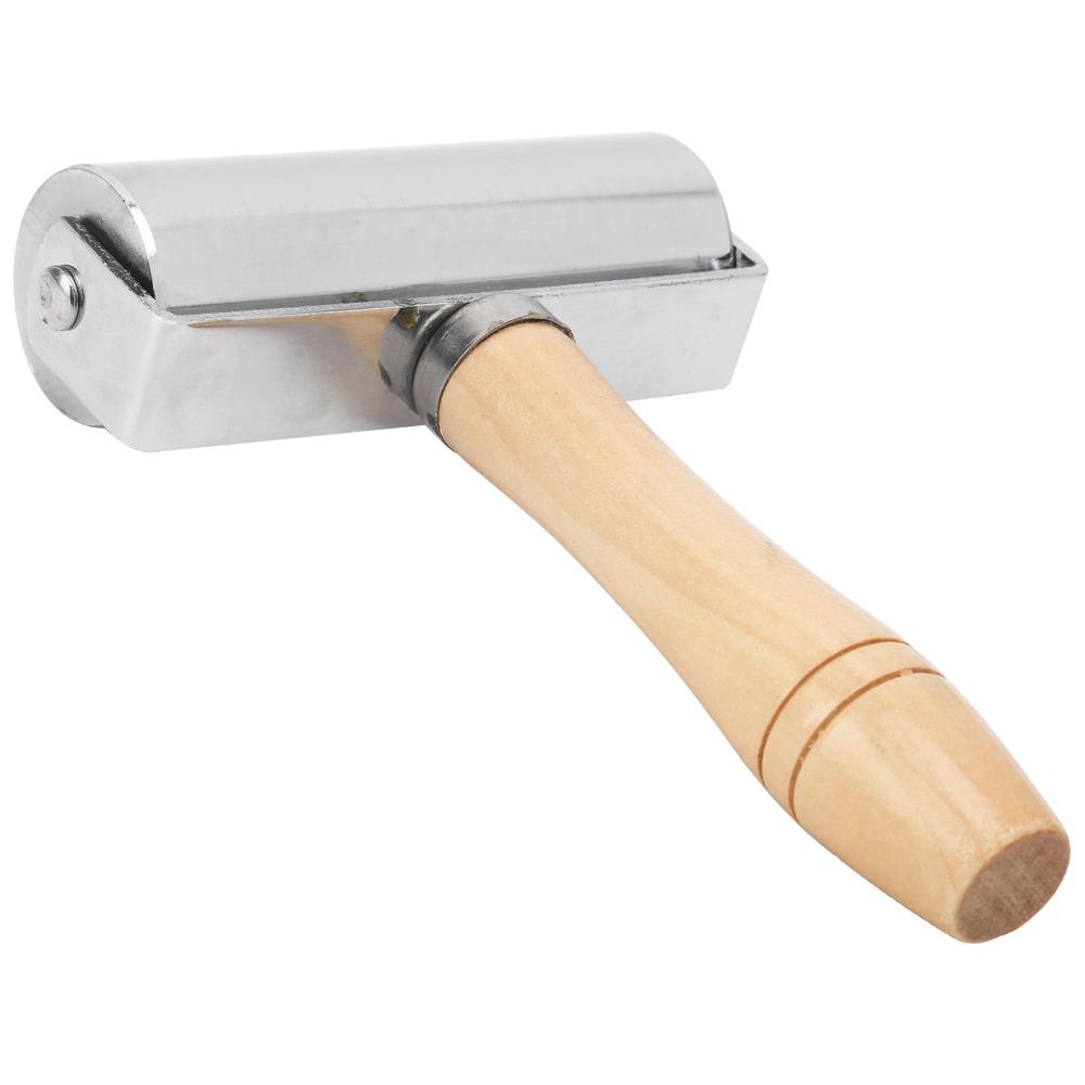Wooden Handle Leather Seam Roller 100mm / 3.94in Leather Craft Roller For Handmade Hobby