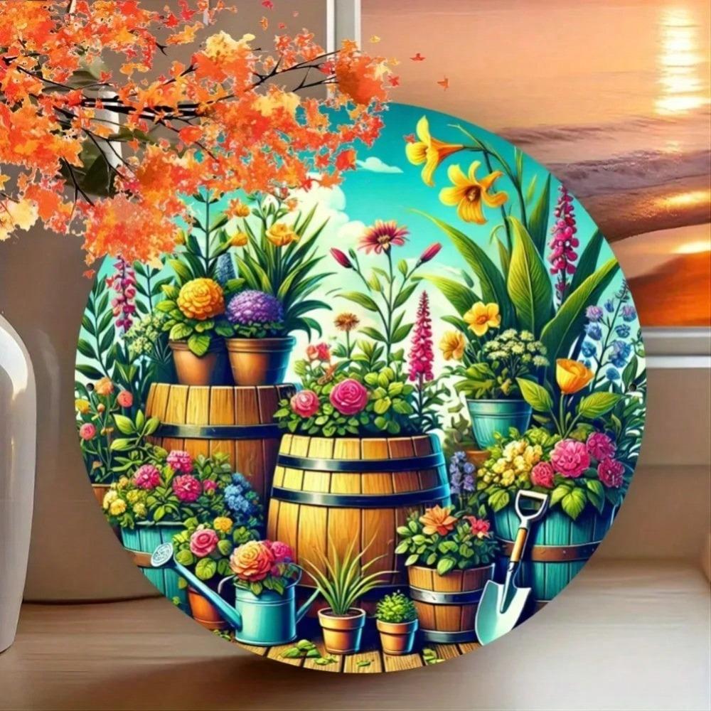 Vintage Iron Wall Art Home Decor Halloween Round Metal Sign