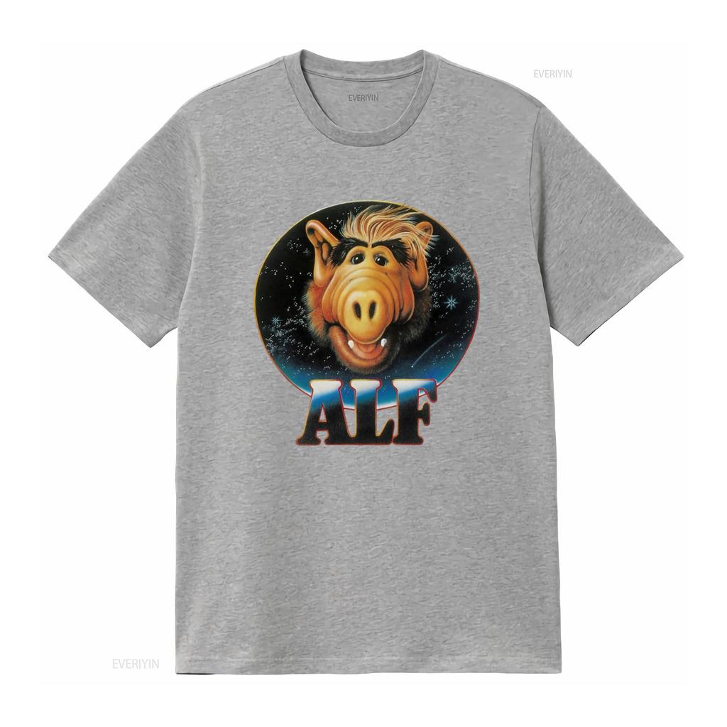 Alf Alien Lite T shirt Retro Sci Fi Character Print Casual Comfortable vintage Washed designer clothes Top For Everyday Wear