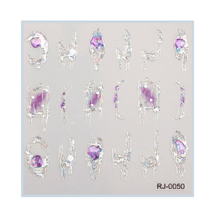 5D Embossed Nail Art Stickers Manicure Accessories Self Adhesive Nail Decals