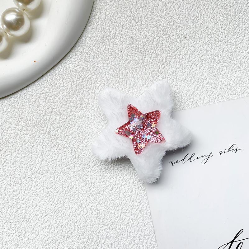 Paste Type Retractable Mobile Phone Holder Back Paste Airbag Desktop Online Class Bracket Plush Pentagram Niche Wind