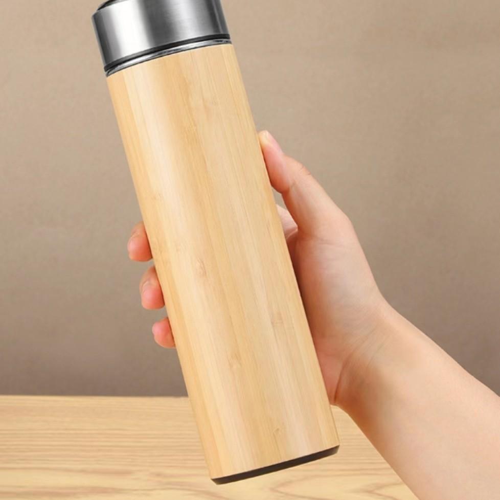 Creative Portable Bamboo Travel Coffee Mug - Vacuum Insulated