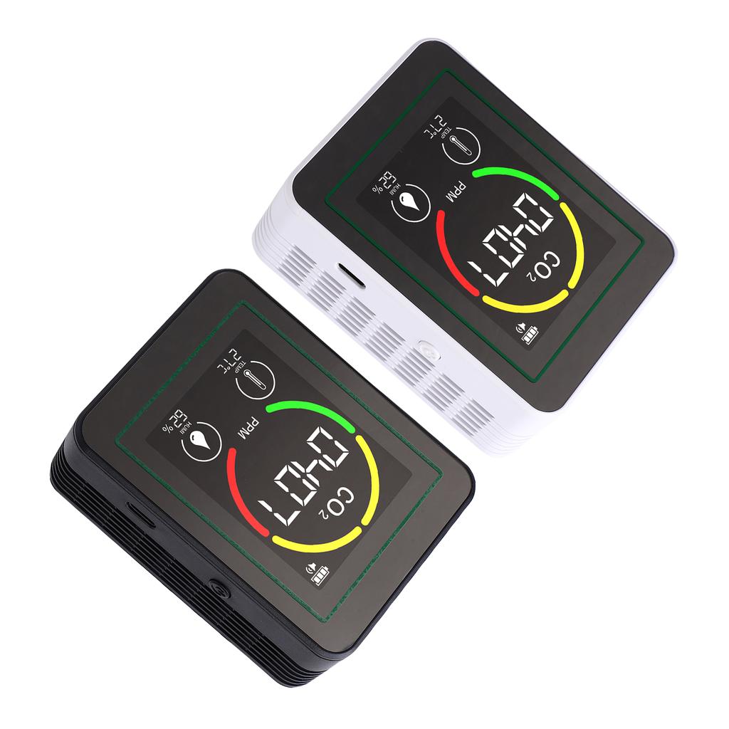 3-in-1 Air Quality Detector, Real-Time Carbon Dioxide, Humidity, Temperature Monitoring, 2.8-inch Color Screen, Calibration,