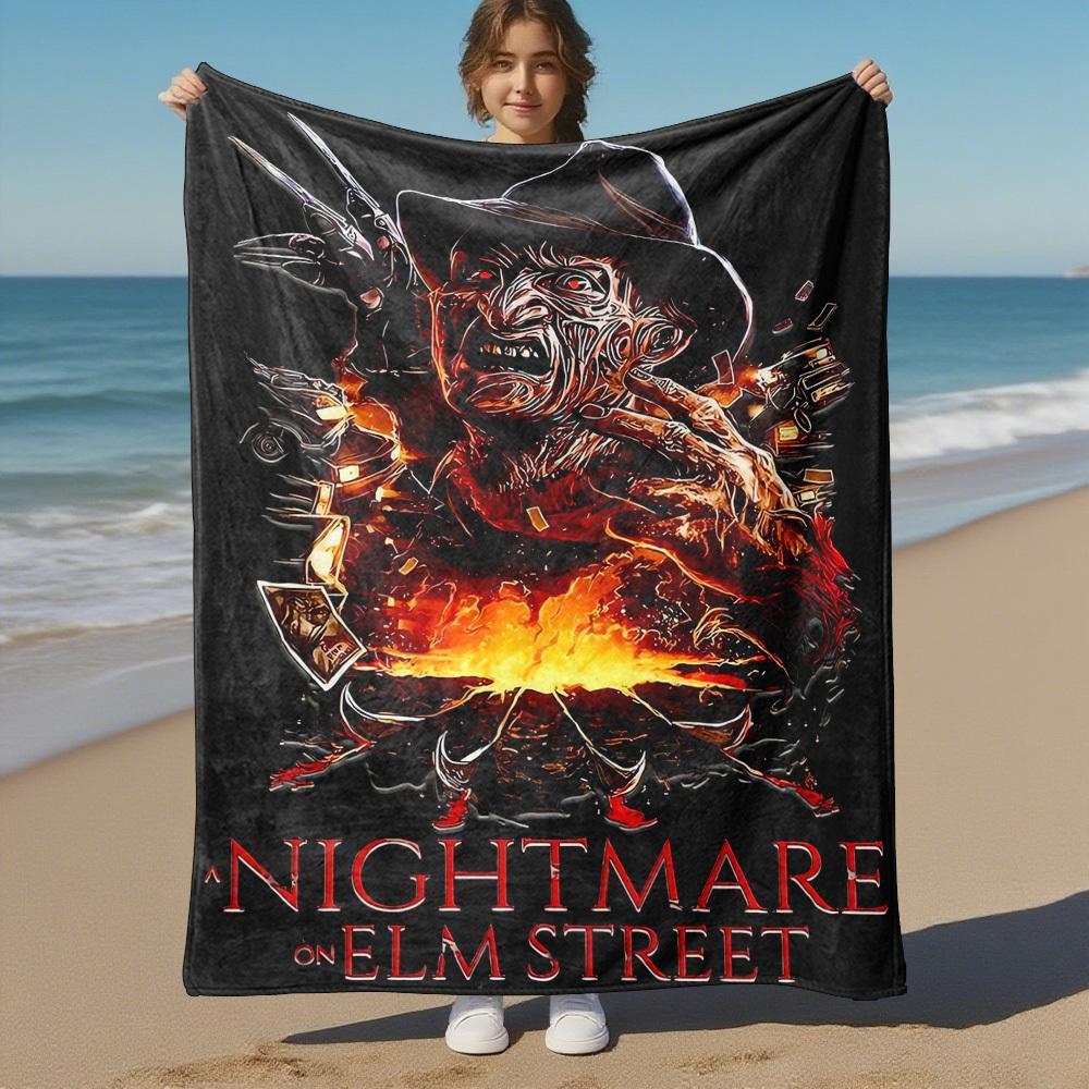 1pc Nightmare on Elm Street - Throw Blanket, Soft, Flannel Blankets, Living Room, All Seasons Use-102756