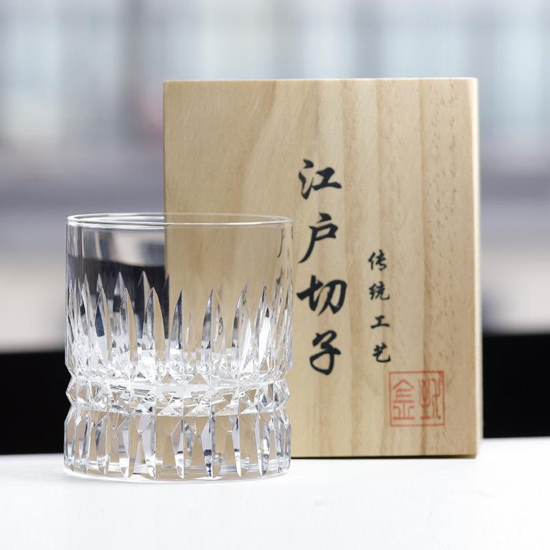 Jinzhi Japanese-style Engraving Edo Cut Crystal Glass Whiskey Glass Beer Cup Crystal Cup Vintage