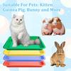 Multicolor Kitten Litter Box, 4 PCS Portable Open Tray for Small & Senior Cats, Waterproof Plastic Travel Litter Pan, 15.2x12x1.