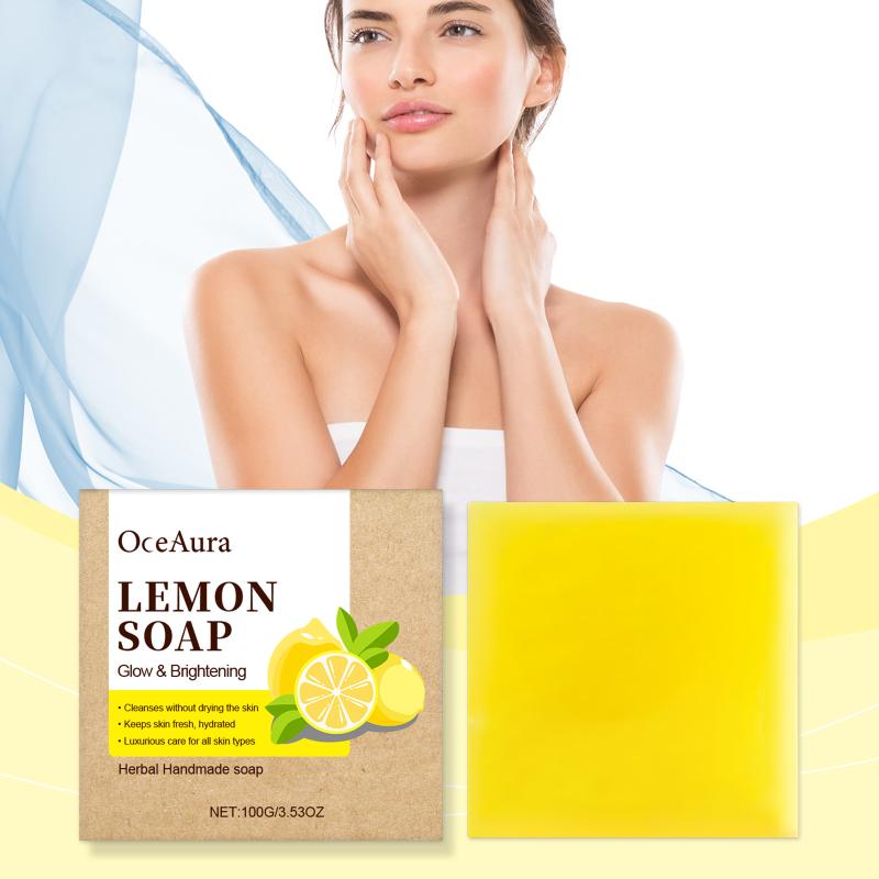Oceaura Lemon Herb Vitamin C Soap Gentle Cleansing For Face & Body Skin Refreshing Oil Control Skincare Soap 1pcs