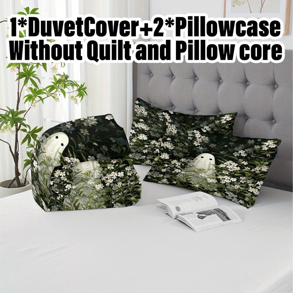3Pcs Halloween Duvet Cover Set Without Core Quilt Cover With 2 Pillowcasessoft And Machine Washable Bedding Set For Bedroom