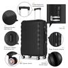 360° Spinner Wheel Luggage Suitcase with TSA Lock - Waterproof PC Hardshell Expandable Carry-On Check-In Bag for Travel, Black