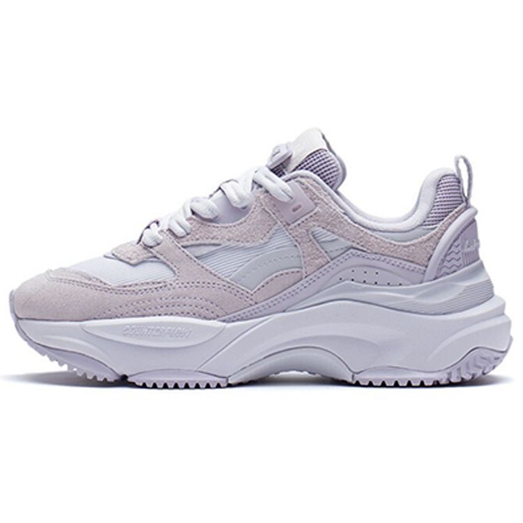 Li Ning CF Series Rebound Trend Sports Casual Shoes Women Sneakers Gray Purple AGLS040-4