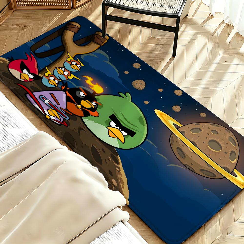 Game A-angry B-Birds Floor Mat Soft Flannel Floor Mat Suitable for Entryways, Living Rooms, Bedrooms, and Bathrooms