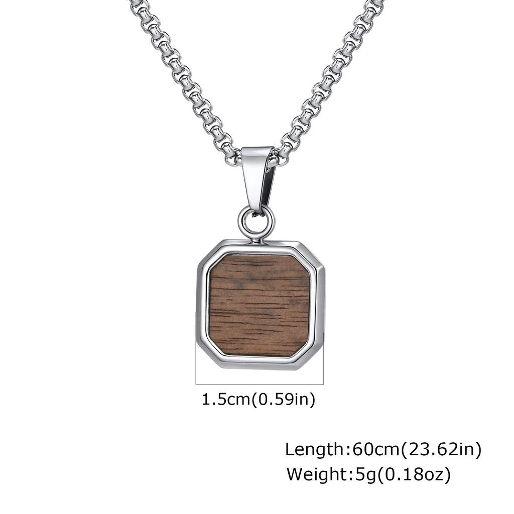 Stainless Steel Square Pendant Men, Sweater Stacked Necklace, Natural Tiger Eye Sweater Chain Nc-892