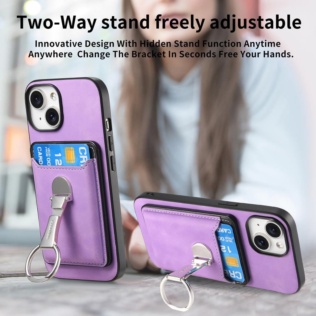 Detachable Wallet Magnetic Leather Case for iPhone 15 Pro Max 16 Plus 14 13 12 11 Xs Max XR 7 8 SE 2022 Bracket Hover Ring Cover