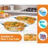 Set Of 2 Small Elliptical Glass Cookware Heat Resistant Baking Pan Oven Safe Dishes For Preparing And Serving Food