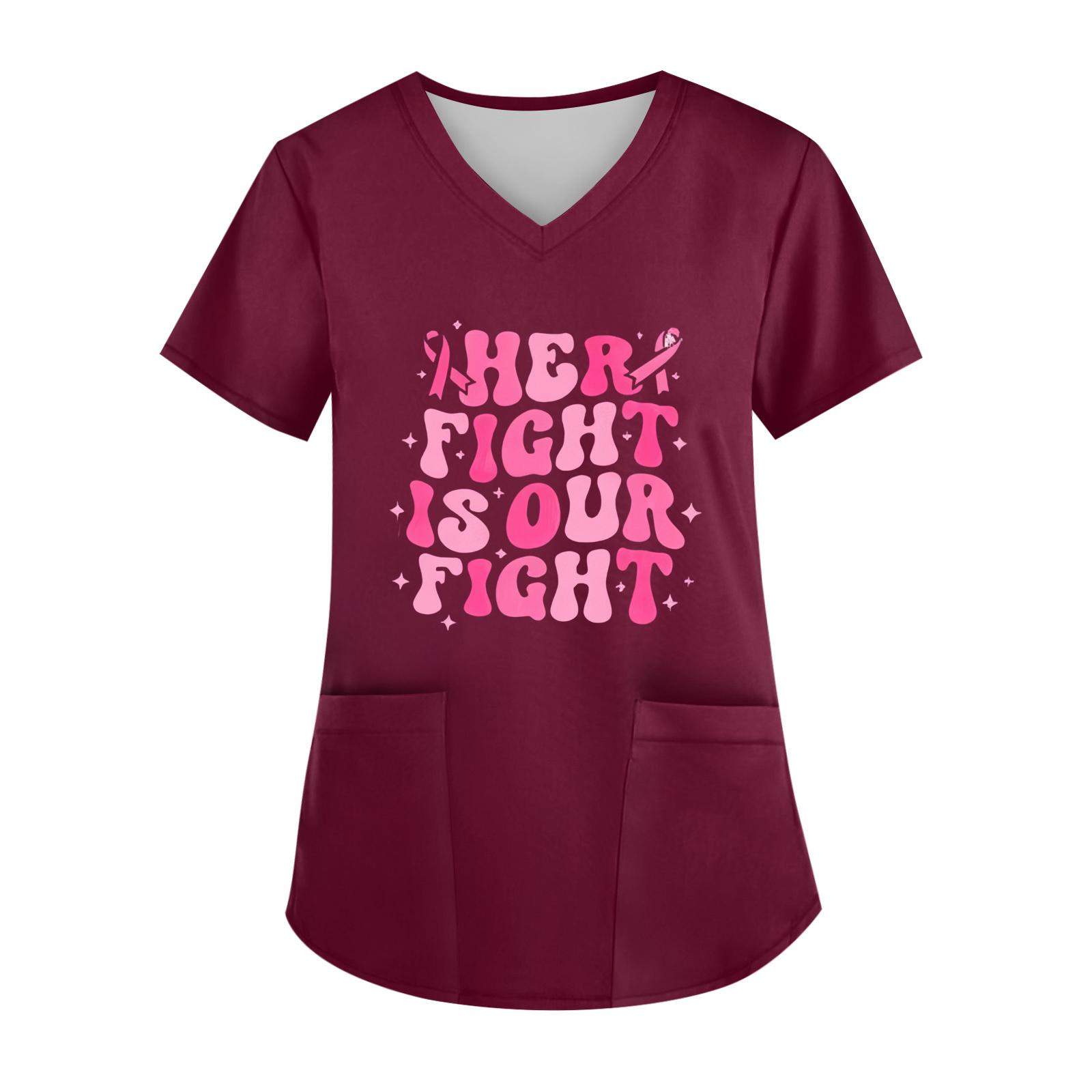 

Женский топ с V-образным вырезом, короткими рукавами, карманом и боковым разрезом XL винный