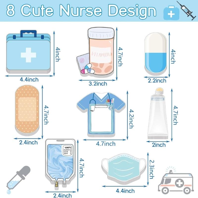 Novelty Healthcare Note Paper Self Adheive Note Paper Small Notepads 30Sheets/Pad for Student Teacher Writing Noting
