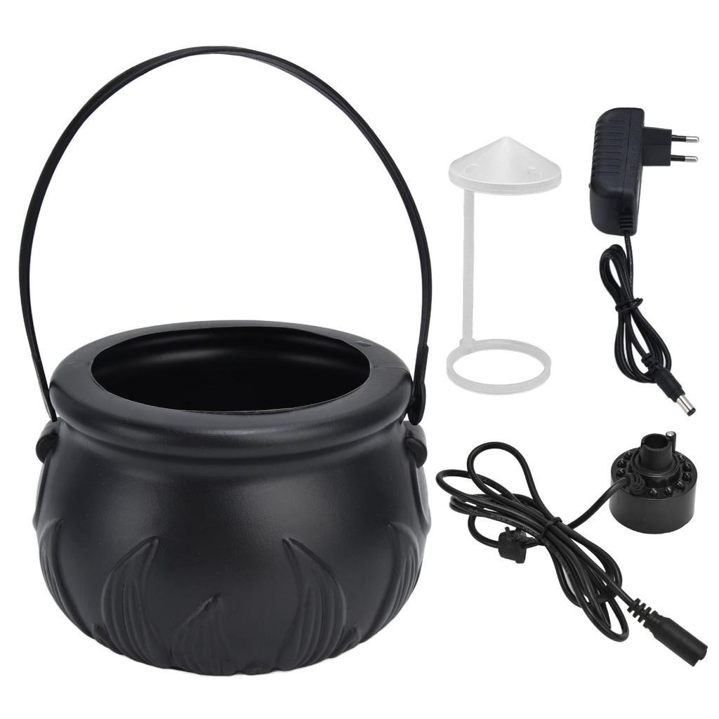 Halloween Witch Pot Smoke Machine Mist Maker Fogger with Color Changing LED Light Party Prop